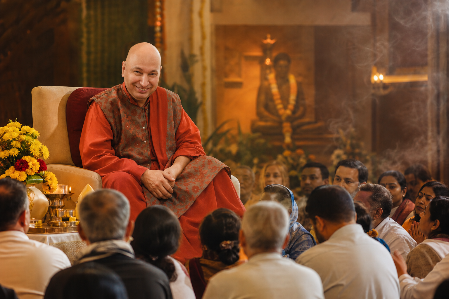 Devotees gathered in satsang with Shukrana Guruji